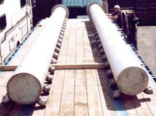 Large Underdrain Headers Being Loaded for Shipment