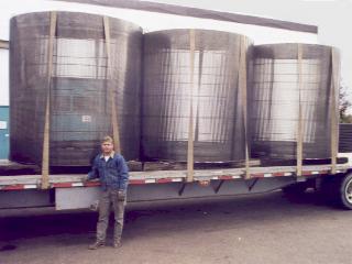 Intake screen drums on truck